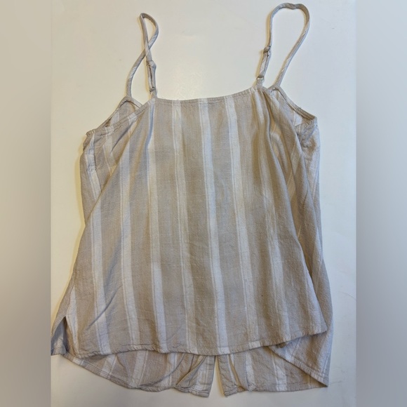 Kismet Ivory Wooden Button Front Linen Blend Casual Camisole Women's size Small - Picture 7 of 7